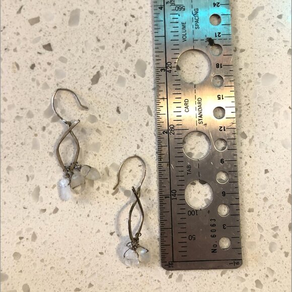 Sterling Silver & Moonstone Dangle Earrings – Handmade & Ethereal - Picture 2 of 2